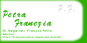 petra franczia business card